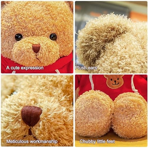 AUCOOMA plush teddy bear w/ red hoodie thumbnail 4
