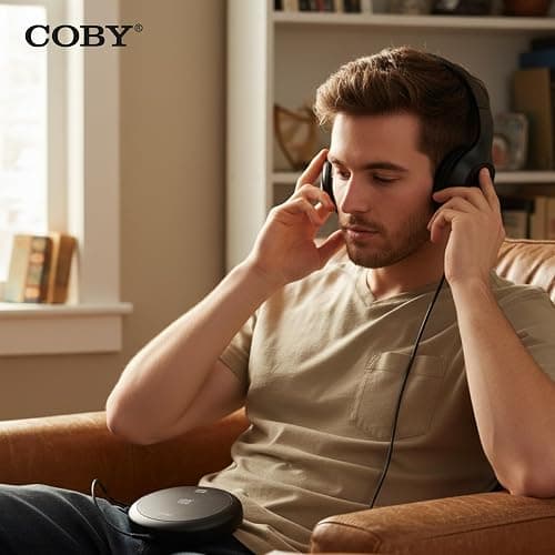 Coby Portable CD Player with MP3 Playback & FM Radio, 60-Second Anti-Skip Protection, Foldable Wired Headphones, Compact Retro Discman Music Player for Home, Car, Travel & Seniors – Clear Stereo Sound thumbnail 6