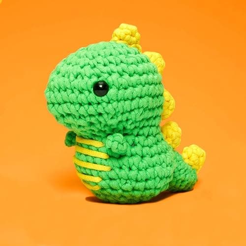 The Woobles Crochet Kit for Beginners - Easy Arts and Crafts Knitting & Crochet Animals Kit As Seen On Shark Tank - Fred The Dinosaur thumbnail 2