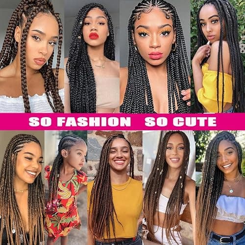 Braiding Hair Pre stretched 18 Inch 8 Packs Pre stretched Braiding Hair Ago Black Pre Stretched Hair For Braiding Yaki Texture Synthetic Hair Extension Itch Free Hot Water Setting(18", 1B#) thumbnail 6