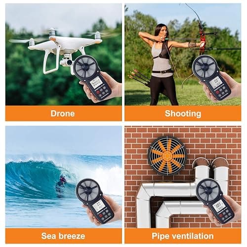 BTMETER BT-100 Handheld Anemometer, Digital Wind Speed CFM Meter Gauge Air Flow Velocity Tester for HVAC Shooting Drone, Wind Chill, 14℉-113℉ Wind Temperature thumbnail 7