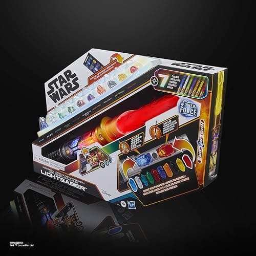 STAR WARS Power Crystal Lightsaber, 7 Colors & 10 Crystals, 50+ Color-Changing Combinations, Lights & Sounds, Toys for Boys & Girls, Kids, Ages 4+ thumbnail 15