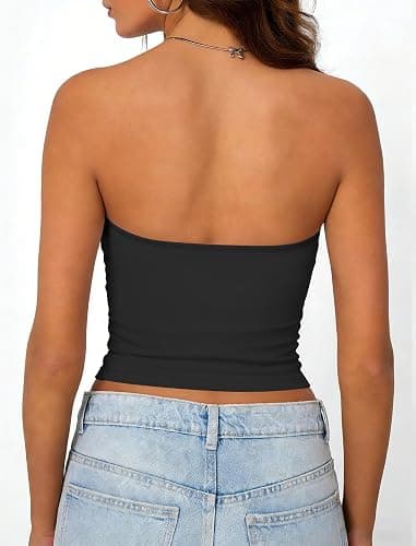Matunana Womens Tube Tops Summer Crop Cute Y2K Strapless Bandeau 2026 thumbnail 5