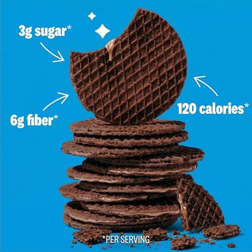 Rip Van Wafels Cookies & Cream Stroopwafels - Healthy Snacks - Non GMO Snack - Keto Friendly - Office Snacks - Low Sugar (3g) - Low Calorie Snack - 12 Count thumbnail 4