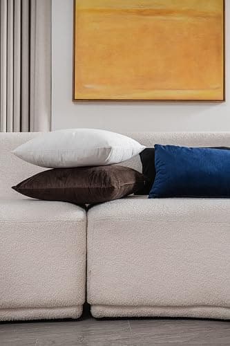 DEZENE Decorative Pillow Cases 18x18 Chocolate Brown: 2 Pack Cozy Soft Velvet Square Throw Pillow Covers for Farmhouse Home Decor thumbnail 5