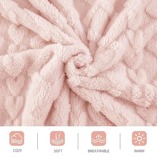 Aganear Flannel Throw Blanket - Cozy Soft Lightweight Fuzzy Portable Throw Blankets, Boho Decor for Home, Warm Gifts for Birthday, Christmas, Halloween, Housewarming(50"x60", Pink) thumbnail 8