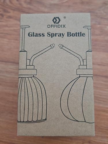 OFFIDIX Glass Plant Mister, 6.3 Inches Tall Vintage Style Spritzer Bronze Plastic Top Pump One Hand Watering Can Indoor Plant Spray Bottle for Garden, Plants, Cleaning (Dark Green) thumbnail 8