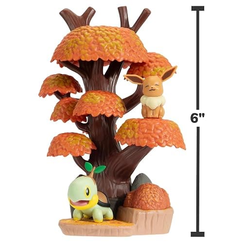 Jazwares Pokemon Autumn Forest Environment - 6-Inch Multi-Level Display Set with Two 2-inch Battle Figures thumbnail 2