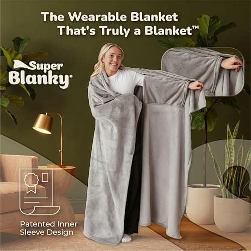 Super Blanky Wearable Blankets for Women, Adult Wearable Blanket Men, Mother's Day Gifts for Her, Wife Birthday Gift Ideas thumbnail 3