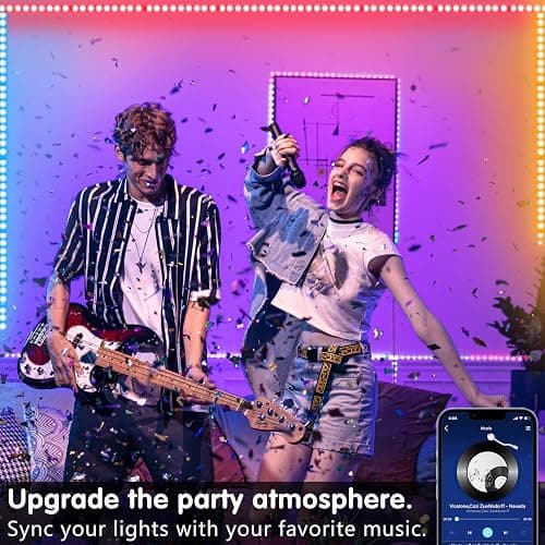 Keepsmile 100ft Led Strip Lights (2 Rolls of 50ft) Bluetooth App Control Led Lights Strip with Remote Music Sync Color Changing RGB Led Lights for Bedroom Room Home Christmas Decor (Lumiere Led 30M) thumbnail 5