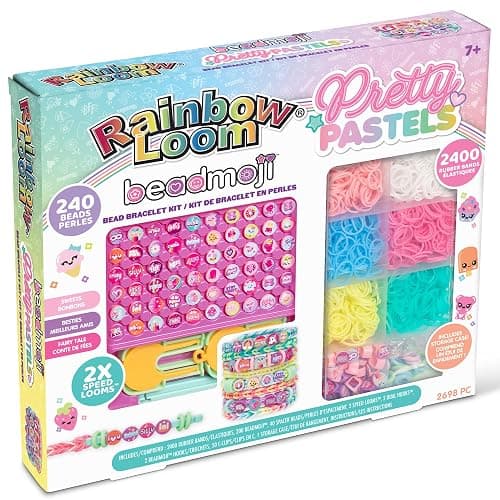 Rainbow Loom® Pretty Pastels, Beadmoji, Bracelet Making Kit for Girls - Includes Speed Loom™ and Dual Hook for Twice The Fun - Create Personalized Bracelets, Ages 7+ thumbnail 7