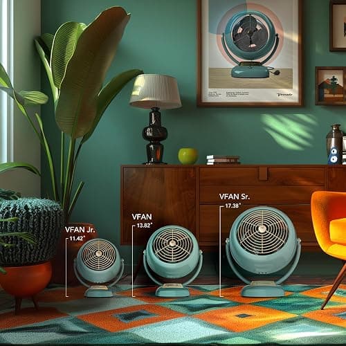 Vornado VFAN Jr. Vintage Air Circulator Fan, Green thumbnail 3