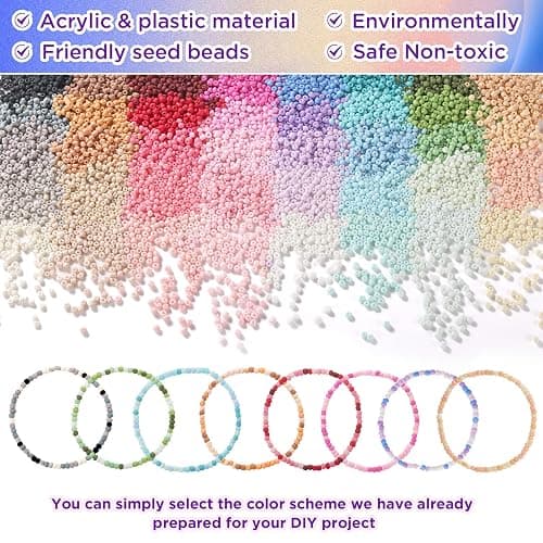 3mm Seed Beads Matte, 39 Colors Frosted Seed Beads for Bracelet Making, Friendship Bracelet Beads for Girls Adults, Small Beads for Jewelry Making DIY Craft thumbnail 2