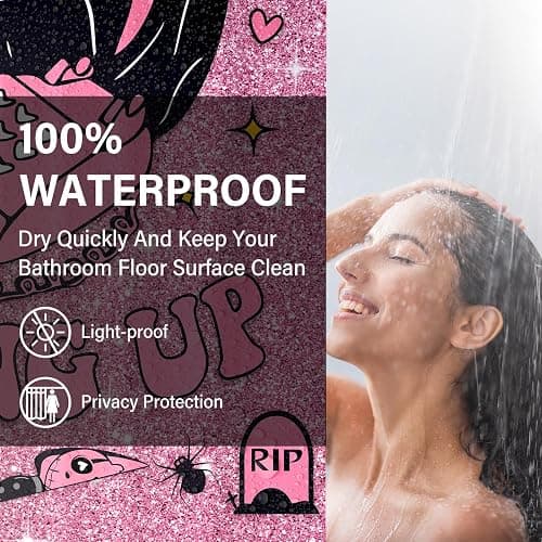 KAIRA Halloween Shower Curtain, 72x72 Inch with Hooks Spooky Scary Face Bathroom Decor, Funny Ghost-Themed Fabric Curtain for Party or Home Bathroom Use thumbnail 3