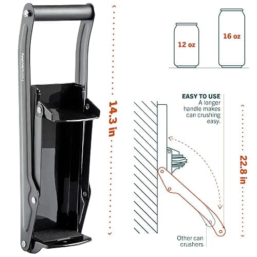 HomeBuddy Can Crusher for Recycling - 12 Oz. and 16 Oz. Can Crusher Wall Mounted for Aluminum - Compact and Easy to Use, Mounting Rivets Included, Man Cave Accessories thumbnail 4