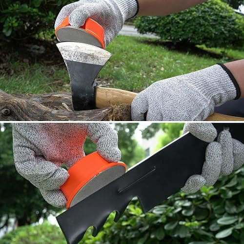 SHARPAL 216N Dual-Grit Diamond Sharpening Stone – Extra Coarse 220 / Fine 600 Grit Knife & Garden Tool Sharpener for Lawn Mower Blades, Axes, Hatchets, Machetes, Hedge Shears, Chisels & More thumbnail 5
