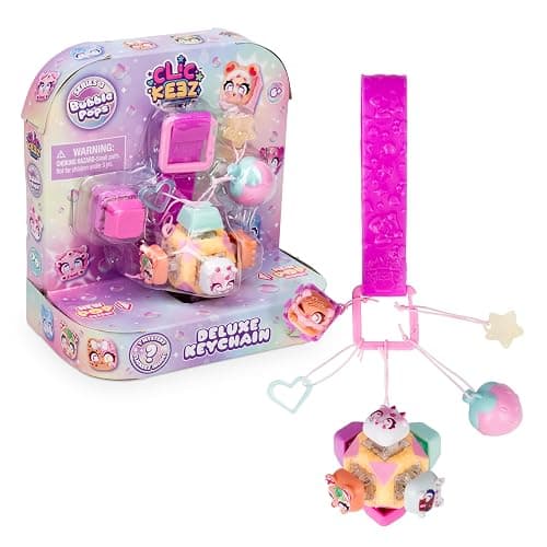 Clickeez Series 3 Deluxe Keychain Fidget Cube | Collectible Character Keyboard Keys Click and Clack | Create Your Own Fidget Keychain | Ages 6+ - Image 1