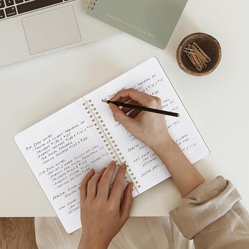 Aesthetic Spiral Notebook Set of 2 For Women and Men - College Ruled A5 | Cute 8x6 Bible Study Journal with Pockets and Lined Pages - The Perfect Supplies to Stay Organized at Work or School thumbnail 2