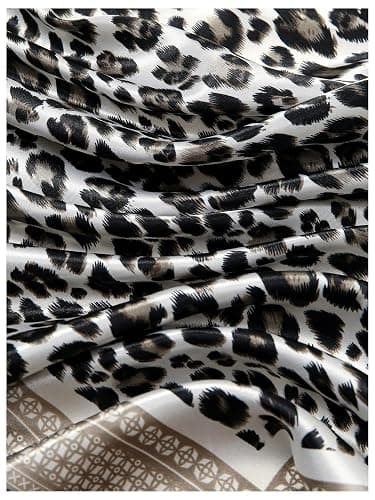 RoseSeek Women's Leopard Print Silk Scarf Satin Square Scarves Cheetah Headband Sleeping Hair Wraps thumbnail 4