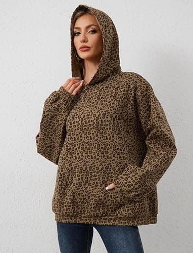Anoumcy Camo Hoodie Womens Maple Leaf Fleece Hooded Sweatshirt Oversized Camouflage Hoodies For Women Trendy thumbnail 8