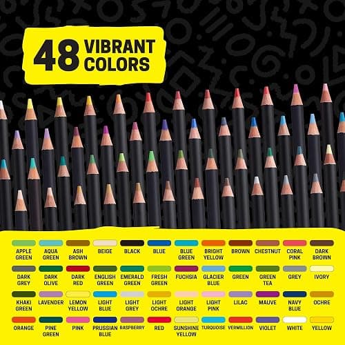 POSCA® Colored Pencils, Soft Core, 48 Count, Ultra-Smooth, Rich Pigment, Vibrant Colors for Blending, Shading & Layering, Adult Coloring & Drawing thumbnail 7