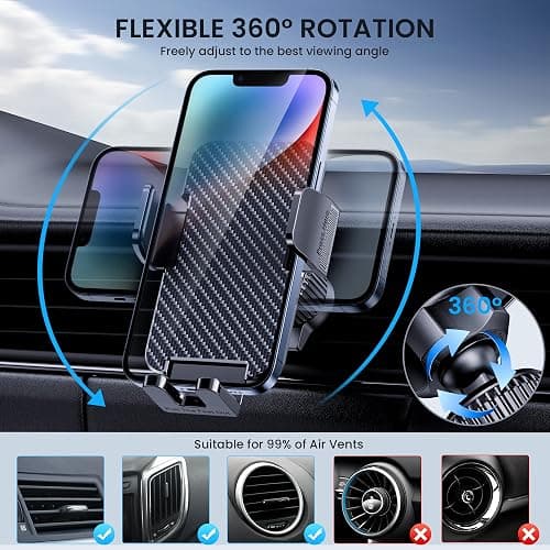 BIPOPIBO Phone Mount for Car Holders Cell Phon Holder Hands Free Phone Stand for Car Vent Automobile Mount Fit iPhone Android Smartphoe Universal Camera Mount Stabilizers thumbnail 5