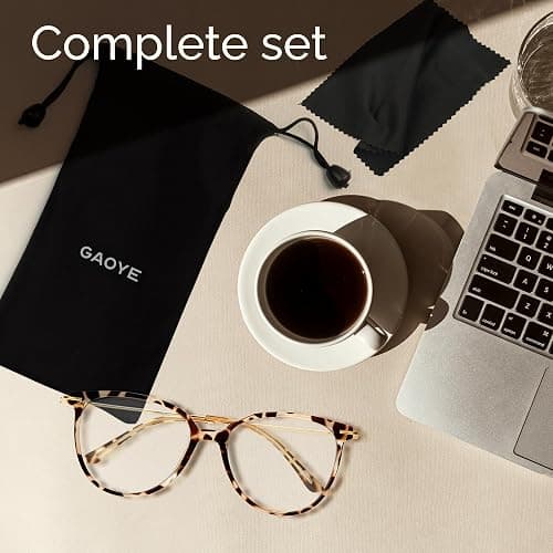 Gaoye Blue Light Blocking Glasses - Trending Round TR90 Frames, Metal Arms, UV400 Protection - Matching Soft Case thumbnail 7