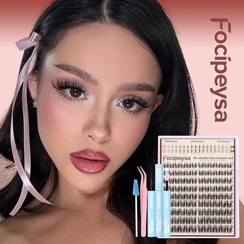 Focipeysa Wispy Lash Clusters Kit Spikes Eyelash Clusters Kit Manga Eyelash Extensions Kit with Bottom Lashes Individual Lashes Extensions Kit with Lash Bond and Seal Lash Tweezers thumbnail 8