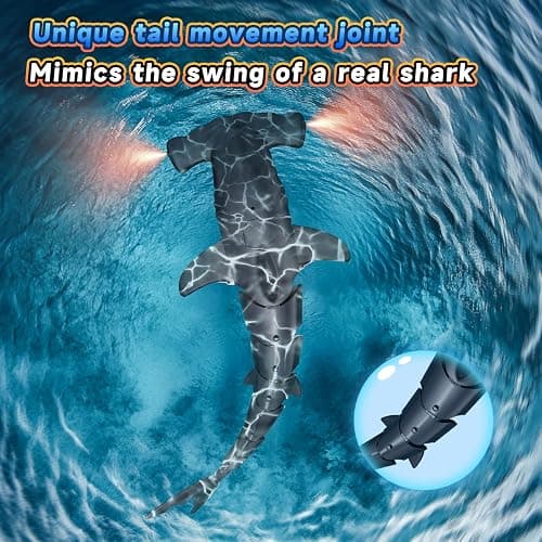 fygurso Remote Control Shark Toys High Simulation,Water Toys for Kids, High Simulation Shark for Pool & Bath, Ideal Gifts for Boys Ages 6+ (Gray) thumbnail 5