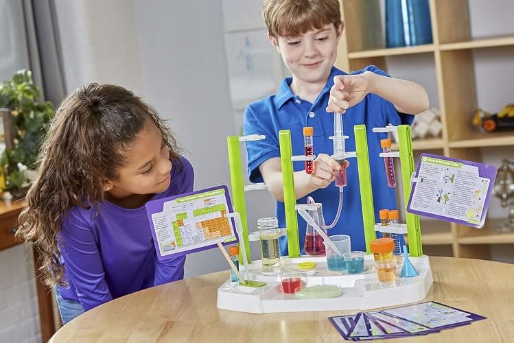 Thames & Kosmos Ooze Labs Chemistry Station Science Experiment Kit, 20 Non-Hazardous Experiments Including Safe Slime, Chromatography, Acids, Bases & More, Multi-Color thumbnail 2