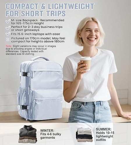 BOXSAM Vacuum Travel Backpack with Pump for Women, Personal Item Carry on Vacpack Backpacks Flight Approved 18x14x8 inches for Men,Laptop Waterproof Work Compression bags Casual Daypack,Grey thumbnail 7