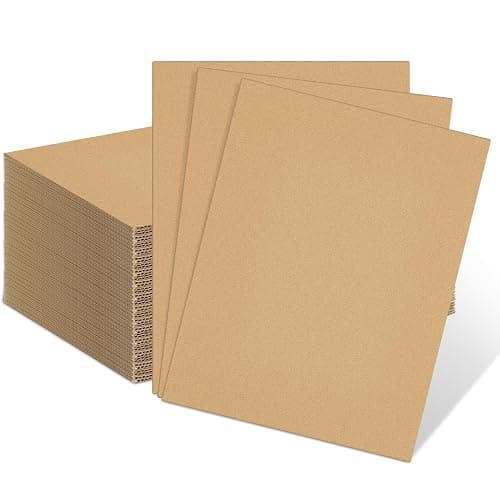 Henoyso 60 Pack 11 x 8.5 Inch Corrugated Cardboard Sheets Flat Cardboard Sheets Packaging Inserts Flat Square Inserts Squares Separators for Shipping Packing Mailing Crafts(Brown) - Image 1