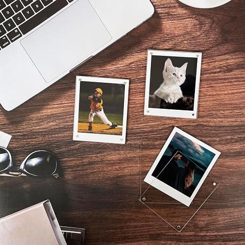 SULEPE 3.5x4.25” Magnetic Polaroid Picture Frame, Fridge Magnet Frame for Polaroid Now i-Type/600/SX-70/OneStep+/Instax Square Wide 300/200/210 Photo [3 Packs 6 Panels] thumbnail 2