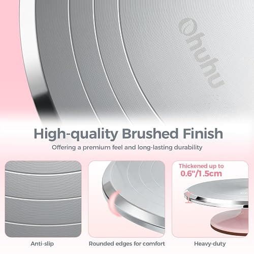 Ohuhu Cake Stand, Aluminium 12''Cake Turntable Decorating Bakery Supplies - BPA-Free Frosting Spinner Rotating Revolving Lazy Susan Perfect Gifts thumbnail 5