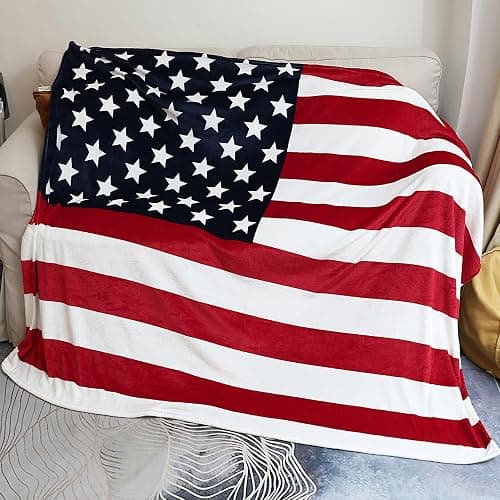 Sviuse American Flag Blanket, Twin Size USA Throw Blanket 60x80 Inches, Gifts Blanket for Bed Couch Chair Fall Winter Camping Living Room Office thumbnail 9