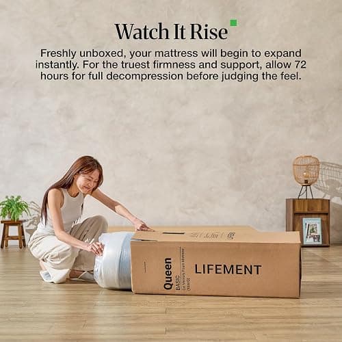 LIFEMENT Twin Mattress, 8 Inch Twin Memory Foam Mattress, Basic Cooling Gel Mattress in a Box, Pressure Relief with Medium Firm Support, CertiPUR-US Certified, 75''L x 38''W thumbnail 5