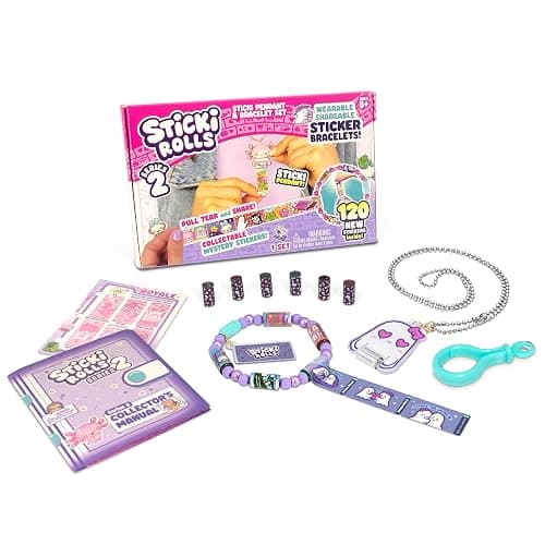 Sticki Rolls Pendant Pack | 120 Exclusive Wearable Shareable Stickers with Pendant and Bracelet | Collect and Share | Ages 5 and Up | Series 2 - Booboo - Image 1