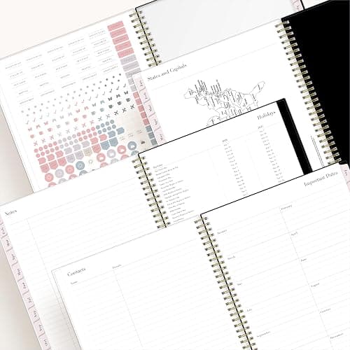 Blue Sky Rachel Parcell 2026 Weekly and Monthly Planner Calendar, January 2026 - December 2026, 8.5" x 11", Clear Pocket Cover, Durable Twin Wire Binding, Laminated Tabs, Storage Pocket, Stickers, Ana thumbnail 6