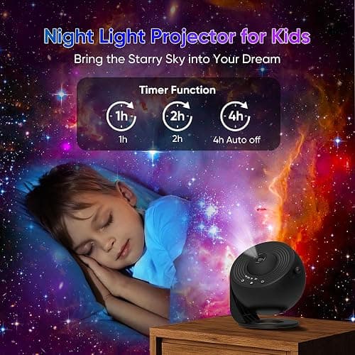 Xeefeel Galaxy Projector for Bedroom,13 in 1 Star Projector with Timer and 3 Button Control 360° Rotating Planetarium Ceiling Night Light Projector for Kids,Adult,Gifts,Ceiling,Bedroom Room Decor thumbnail 4