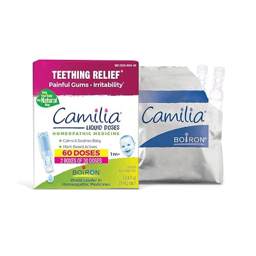 Boiron Camilia Teething Drops for Daytime and Nighttime Relief of Painful or Swollen Gums and Irritability in Babies - 60 Count - Image 1
