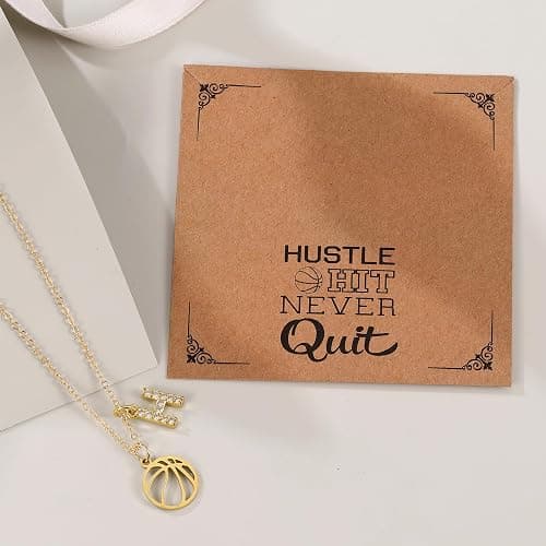 Drogomen Basketball Necklace for Women Girls Personalized Basketball Pendant Necklace with Initial A-Z Letters Christmas Graduation Birthday Gifts for Team Players Lovers thumbnail 4