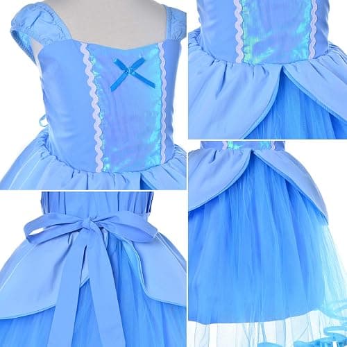Joy Join Cinderella Costume for Girls | Cinderella Dress with Accessories for Birthday, Halloween Costume, Trick or Trea, Theme Party, Christmas, Role Play thumbnail 6