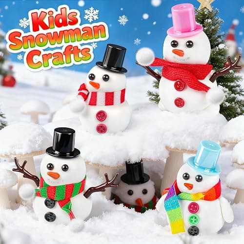 LAWOHO Build a Snowman Kit with Clay & Clear Slime, Snowman Crafts for Kids, Slime Making Kit for Girls & Boys, for Kid Indoor Decorations Christmas Crafts, Kids Stocking Stuffers thumbnail 5