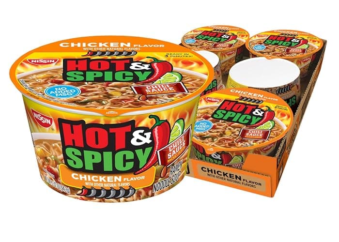 Nissin Hot & Spicy Ramen Noodle Soup, Chicken, 3.32 Ounce (Pack of 6) - Image 1