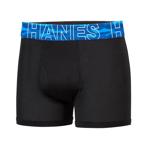 Hanes Boys' Big Performance Tween Boxer Brief Pack, X-Temp Mesh Stretch Underwear, Black, 6-Pack thumbnail 2