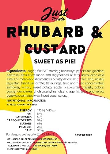 Just Treats Rhubarb & Custard Pieces (1 Kilo Party Bag) thumbnail 2