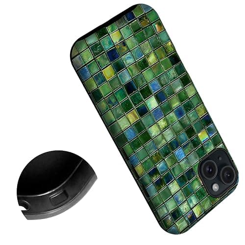 Yuzbira for iPhone 15 Case | Green Mosaic Tiles | Slim Drop Protection Design thumbnail 3