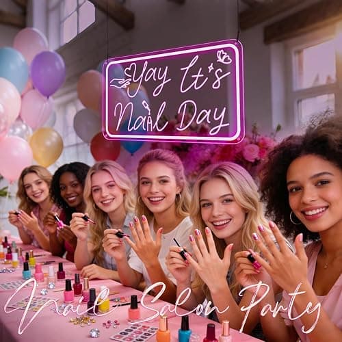 Yay It's Nail Day Neon Sign, Pink Neon Sign with 3D Carving Butterfly，Nails Neon Signs for Wall Decor, Bedroom - 3-Mode Dimmable USB Powered Salon Decor, Gifts for Nail Tech 16x8.8 Inches thumbnail 8