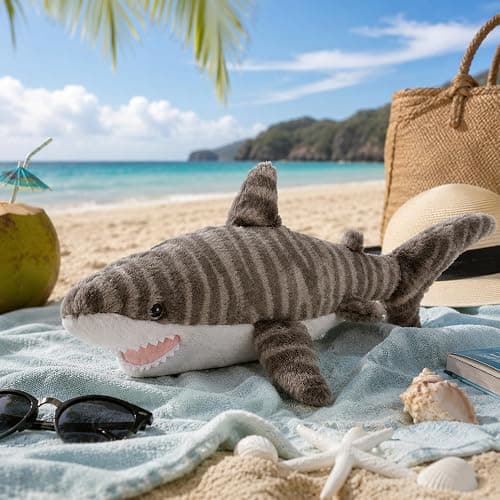 Wild Republic Tiger Shark Plush Soft Toy thumbnail 2