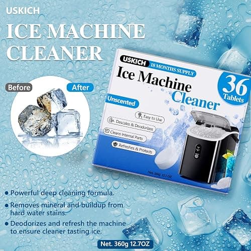Ice Machine Cleaner Descaler Tablets-36Pack Ice Maker Cleaner Compatible with Frigidaire, Opal, GE Profile, Kitchenaid, Nickel Safe Scale Remover for Countertop, Nugget Ice Makers thumbnail 5